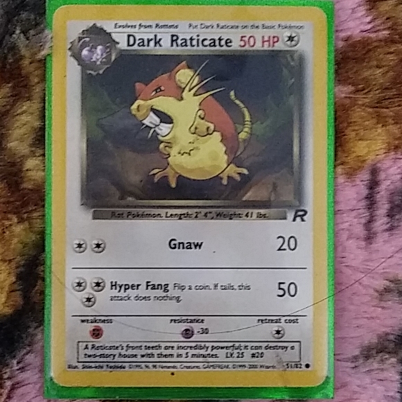 Dark Pokemon Card - Raticate - Picture 1 of 1